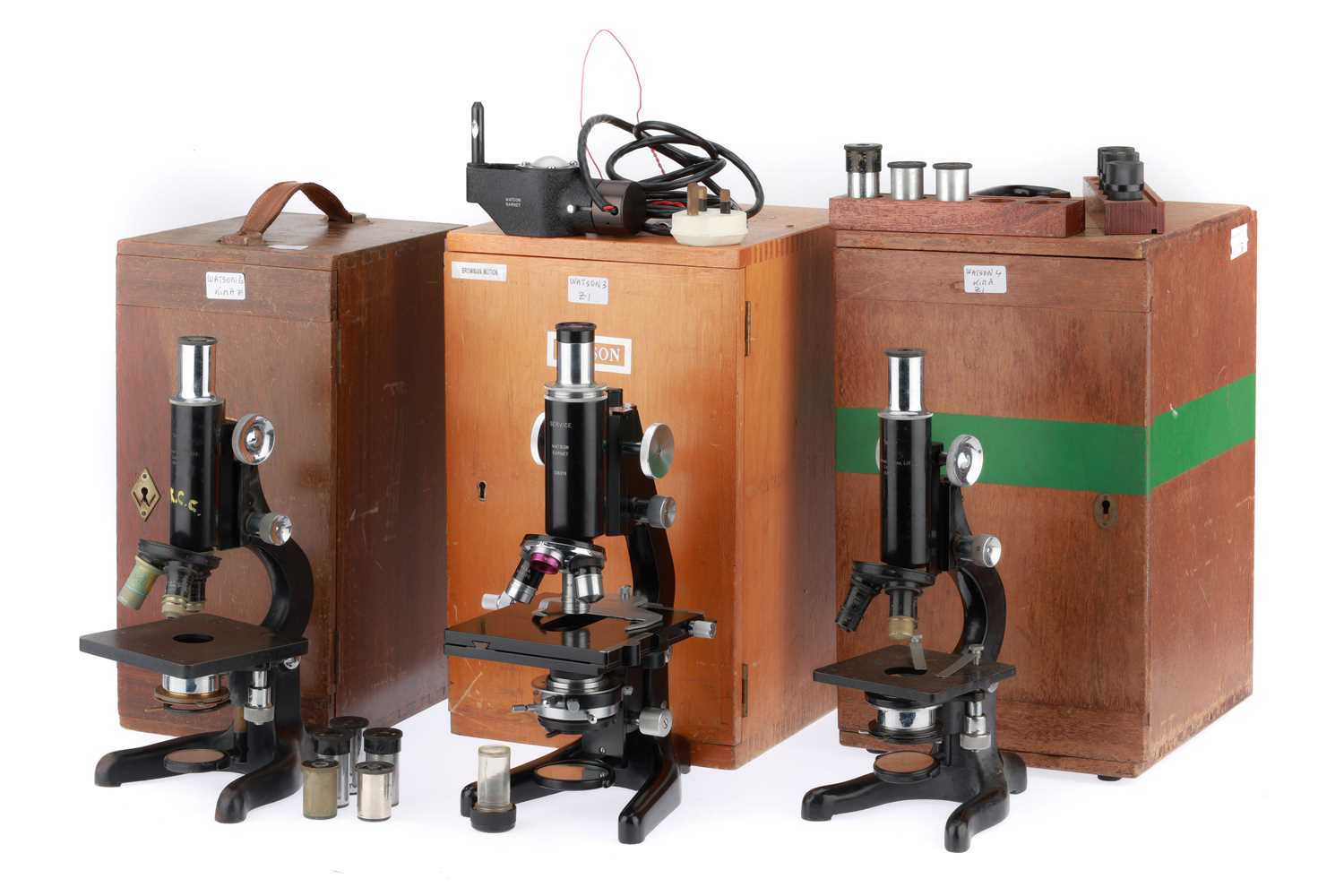 Lot 440 - Collection of 3 Watson Microscopes,