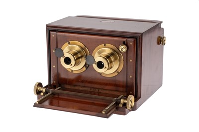 Lot 328 - A J. H. Dallmeyer Stere Wetplate Mahogany & Brass Camera