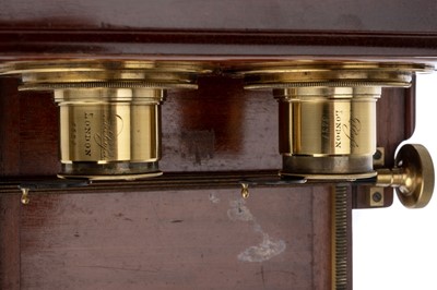 Lot 328 - A J. H. Dallmeyer Stere Wetplate Mahogany & Brass Camera