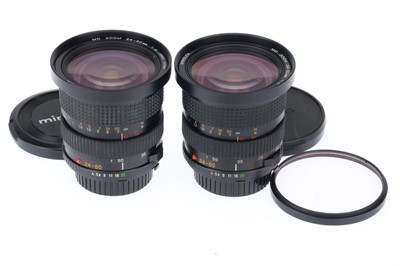 Lot 289 - A Pair of Minolta MD f/4 24050mm Zoom Lenses