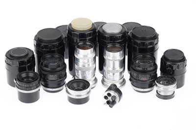 Lot 300 - A Group of Soviet Camera Lenses, and Universal Finder