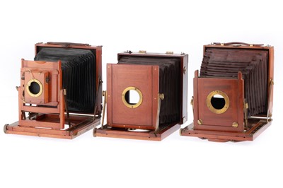 Lot 180 - A Group of Mahogany and Brass Cameras