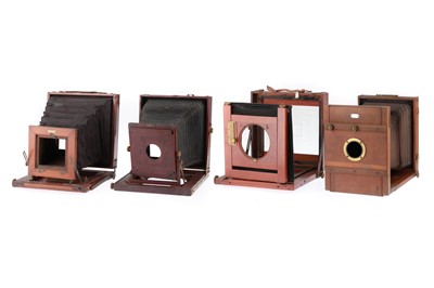 Lot 442 - Collection of Mahogany & Brass Cameras For Restoration