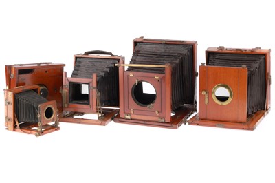 Lot 457 - A Selection of Mahogany and Brass Cameras