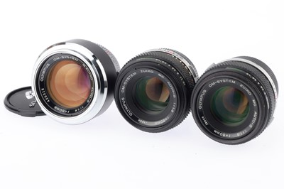 Lot 345 - A Group of Olympus OM Lenses