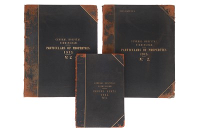 Lot 194 - 3 Folio Books of Properties owned by Birmingham Hospital, 1913