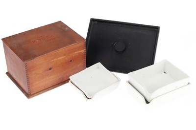 Lot 626 - A Kodak Developing Tank and Porcelain Development Trays