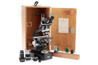 Lot 835 - Large Nikon Trinocular Microscope