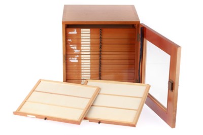 Lot 838 - Large Wooden Microscope Slide Cabinet