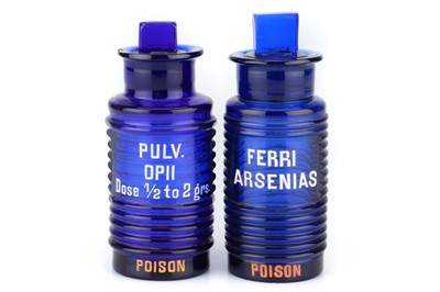 Lot 164 - Pair of Bristol Blue Poison Bottles