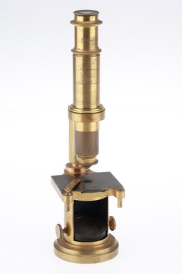 Lot 825 - French Drum Microscope & Slides, Brunner, Paris