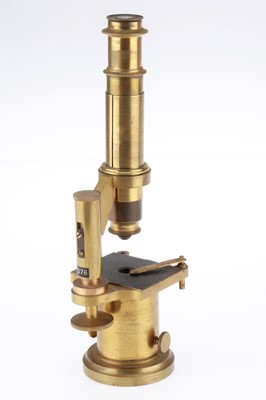 Lot 825 - French Drum Microscope & Slides, Brunner, Paris