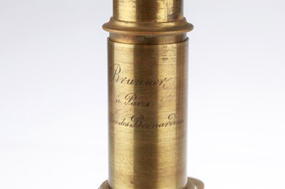 Lot 825 - French Drum Microscope & Slides, Brunner, Paris