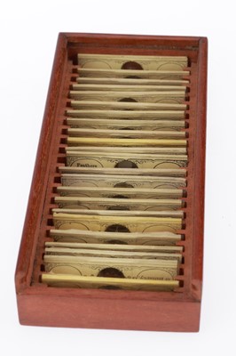 Lot 825 - French Drum Microscope & Slides, Brunner, Paris
