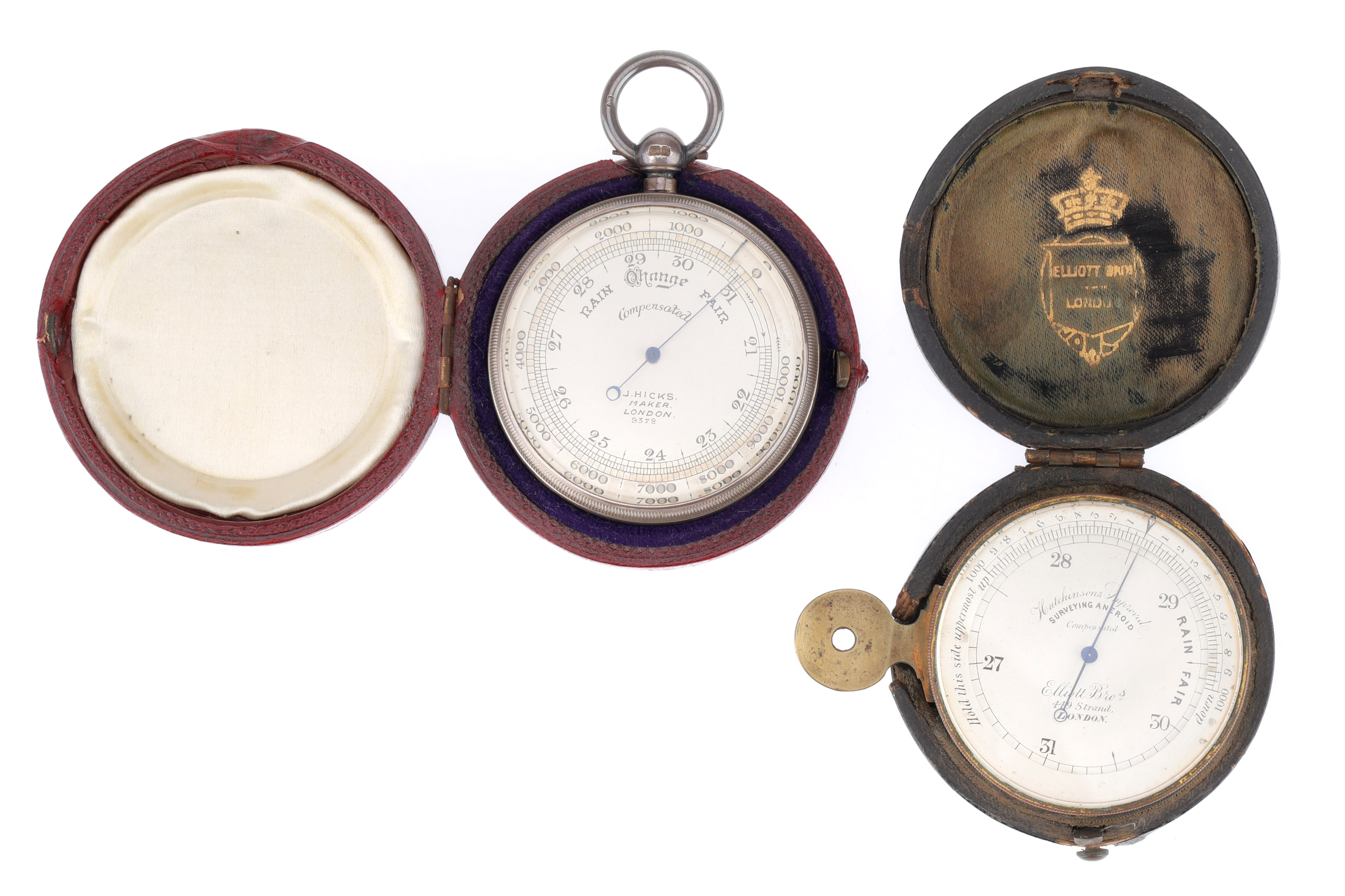 Lot 857 - Pair of Pocket Barometers,