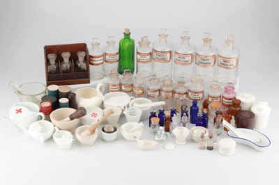 Lot 790 - A Large Collection of Apothecary & Medical Glass and Ceramics