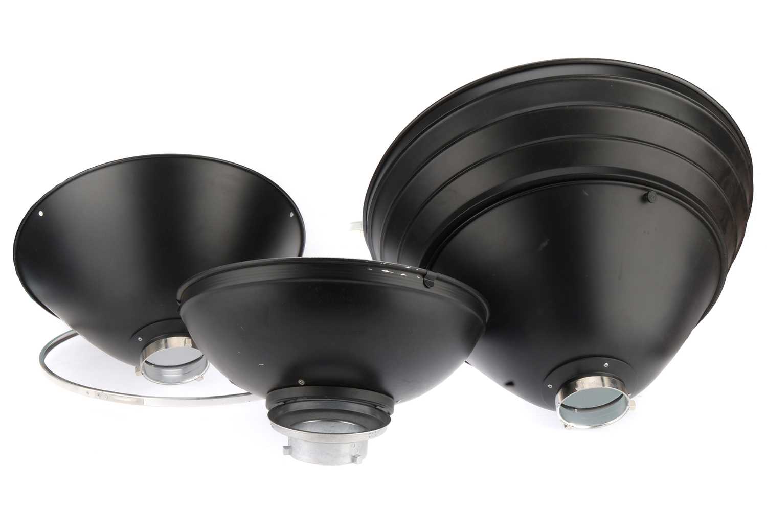 Lot 709 - Three Large Bowens Mount Studio Flash Dish