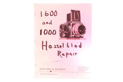 Lot 368 - A Hasselblad 1600 & 1000 Repair Manual