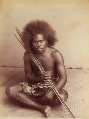 Lot 21 - Albumen Print, Att. Alfred Burton, Fijian Man