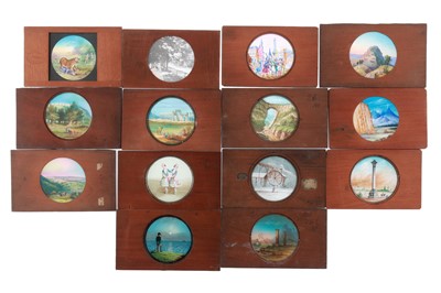 Lot 658 - Magic Lantern Slides, 14 hand painted