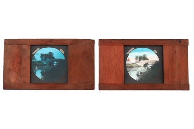 Lot 72 - Magic Lantern Slides, river scene and day and night