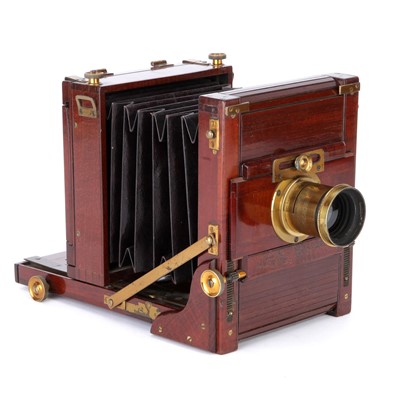 Lot 230 - A Fine Marion & Co Cole's Patent Quarter Plate Mahogany Tailbaord Camera