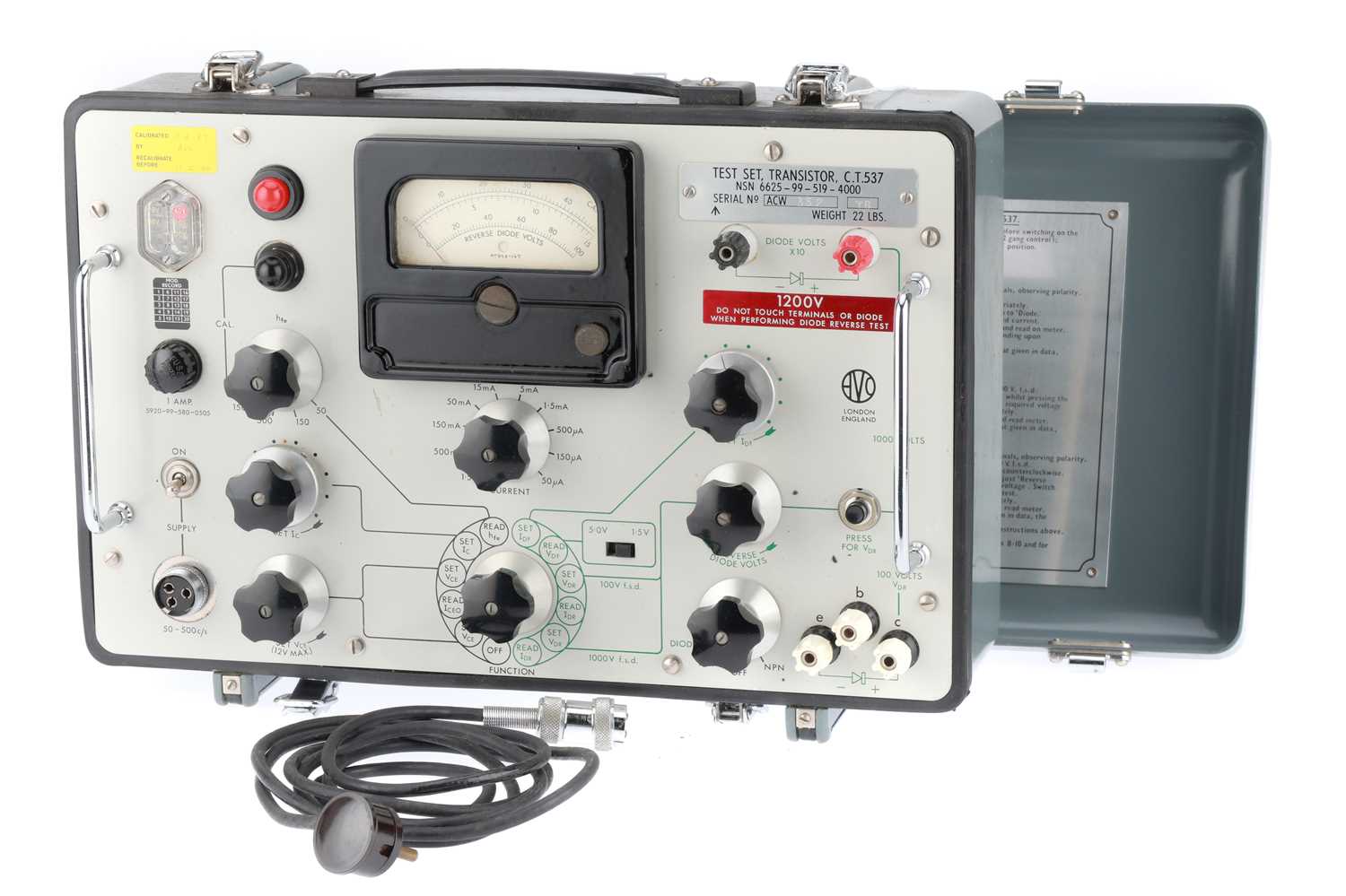 Lot 471 - An AVO C.T. 537 Transistor Test Set,