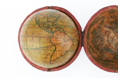 Lot 314 - 3-inch Pocket Globe In Fish Skin Case, R. B. Bate, 1818