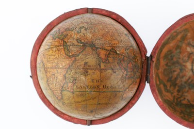Lot 314 - 3-inch Pocket Globe In Fish Skin Case, R. B. Bate, 1818