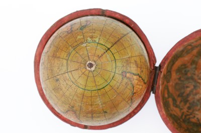 Lot 314 - 3-inch Pocket Globe In Fish Skin Case, R. B. Bate, 1818