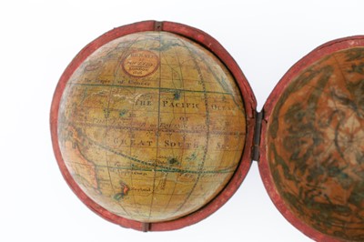Lot 314 - 3-inch Pocket Globe In Fish Skin Case, R. B. Bate, 1818