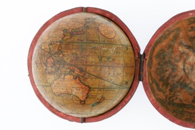 Lot 314 - 3-inch Pocket Globe In Fish Skin Case, R. B. Bate, 1818