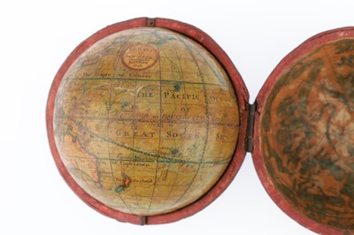 Lot 314 - 3-inch Pocket Globe In Fish Skin Case, R. B. Bate, 1818
