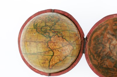 Lot 314 - 3-inch Pocket Globe In Fish Skin Case, R. B. Bate, 1818