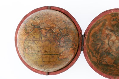 Lot 314 - 3-inch Pocket Globe In Fish Skin Case, R. B. Bate, 1818