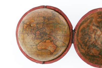 Lot 314 - 3-inch Pocket Globe In Fish Skin Case, R. B. Bate, 1818