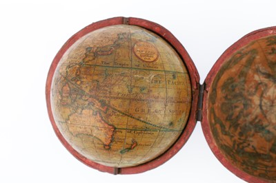 Lot 314 - 3-inch Pocket Globe In Fish Skin Case, R. B. Bate, 1818