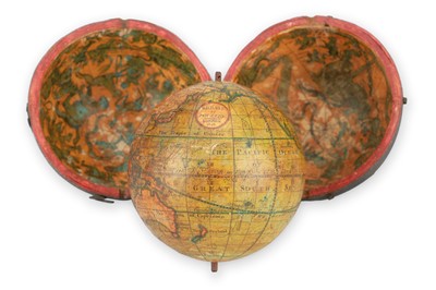 Lot 314 - 3-inch Pocket Globe In Fish Skin Case, R. B. Bate, 1818