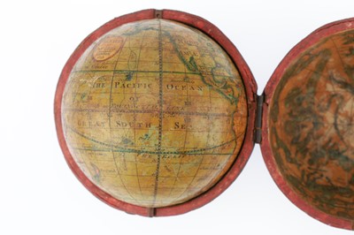 Lot 314 - 3-inch Pocket Globe In Fish Skin Case, R. B. Bate, 1818