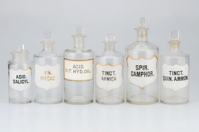 Lot 410 - Collection of Clear Apothecary Bottles