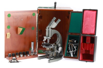 Lot 433 - Vintage Microscopy, Large Baker Binocular Microscope