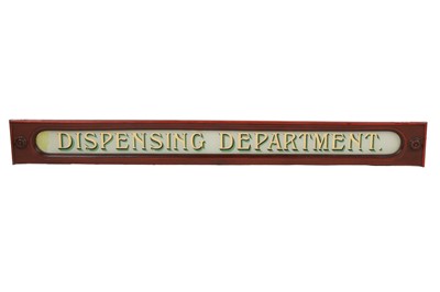 Lot 174 - Victorian Chemist 'Dispensing Department' Glass Sign