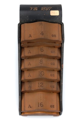 Lot 346 - A set of brass Beam Counterbalance Weights