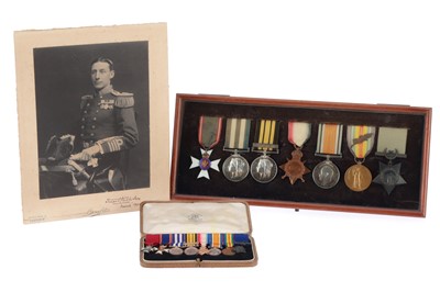 Lot 134 - Admiral Stuart Nicholson, Victorian & WWI Medal Set & Miniatures