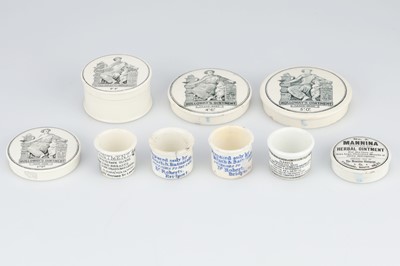 Lot 161 - Collection of Victorian Ointment Pots & Pot lids