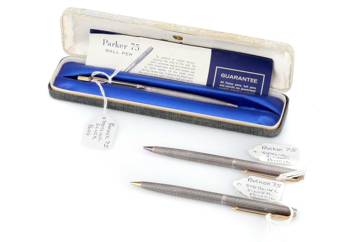 Lot 492 - A Group of Parker 75 Silver Pens and Pencils,