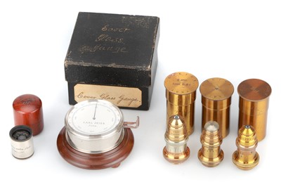 Lot 254 - Collection of Carl Zeiss Objectives & A Cover Glass Guage