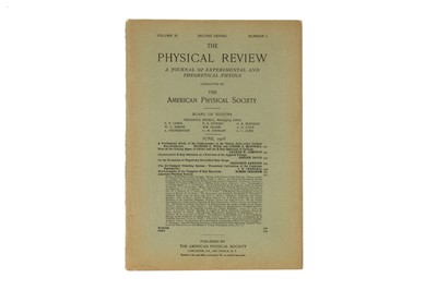 Lot 473 - Wick, Frances G. & Louise S. McDowell, A Preliminary Study of the Luminescence of the Uranyl Salts under Cathode Ray Excitation