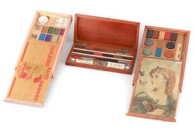 Lot 126 - 2 Victorian Artists Paint Cases & Another