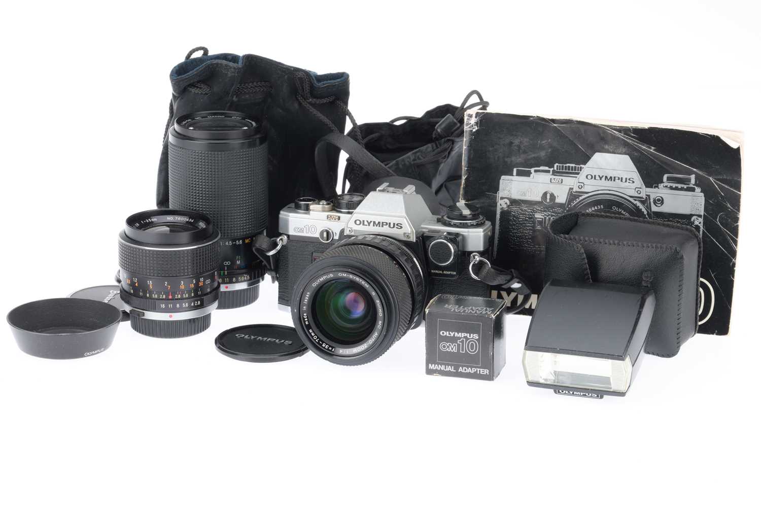 Lot 189 - An Olympus OM-10 35mm Camera Outfit